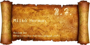 Milkó Herman névjegykártya